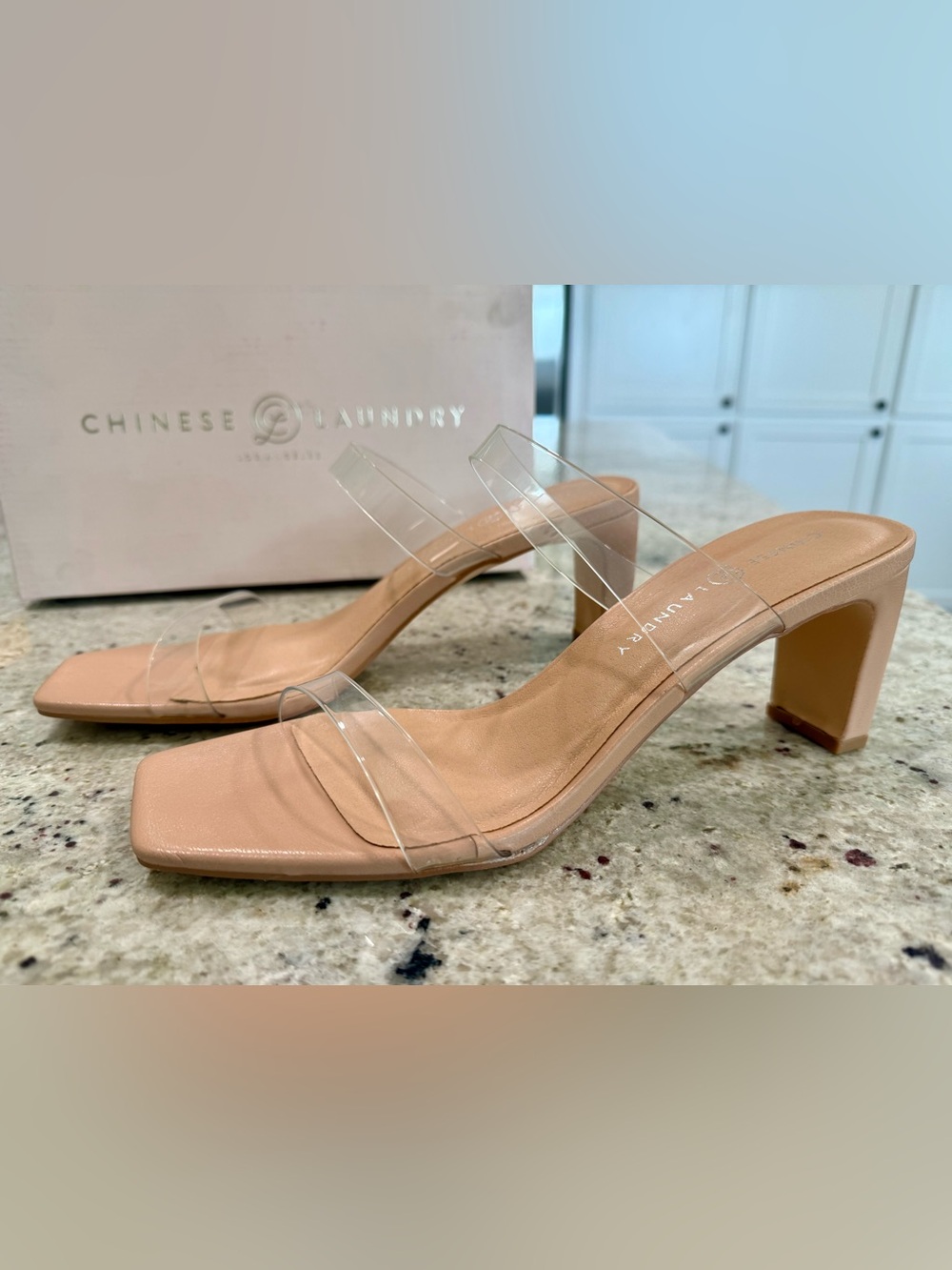 Chinese Laundry Nude Clear-Strap Block Dress Heel Sandal - Picture 6 of 16